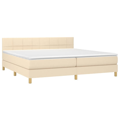 Giroletto a Molle con Materasso Crema 200x200 cm in Tessuto