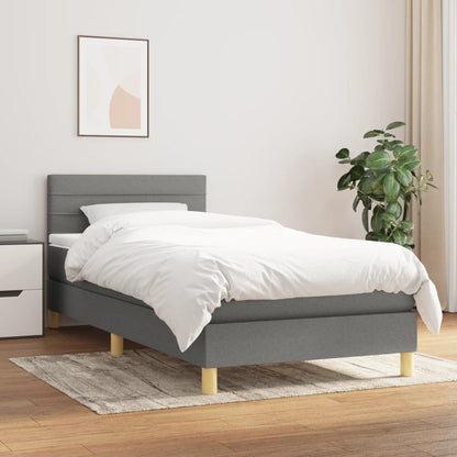 Giroletto a Molle con Materasso Grigio Scuro 80x200 cm Tessuto | homemem39