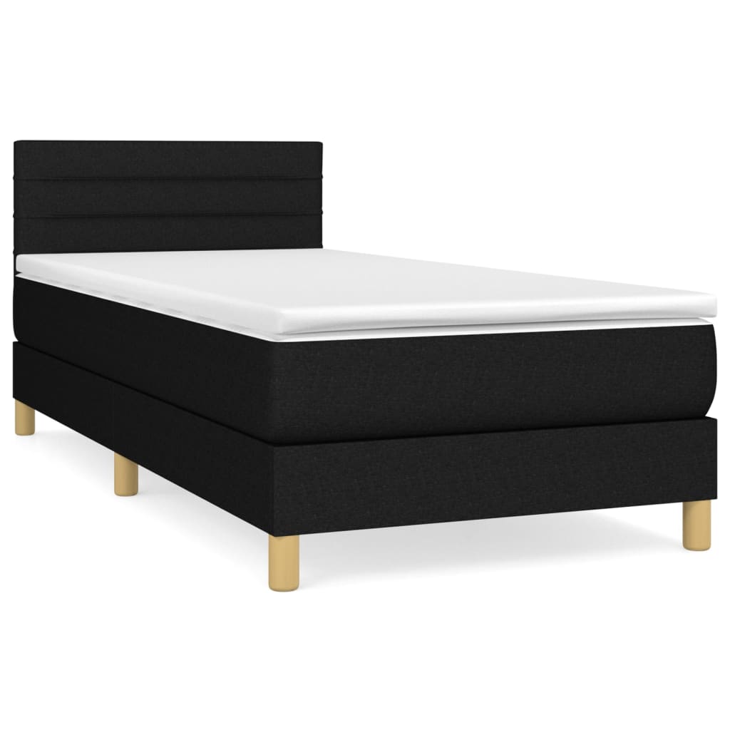 Giroletto a Molle con Materasso Nero 90x190 cm in Tessuto | homemem39