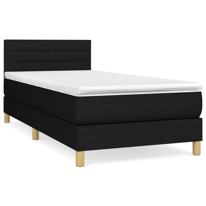 Giroletto a Molle con Materasso Nero 90x190 cm in Tessuto | homemem39