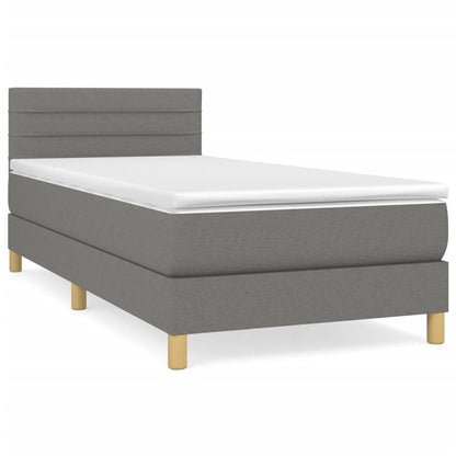 Giroletto a Molle con Materasso Grigio Scuro 100x200 cm Tessuto | homemem39