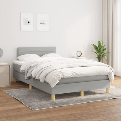 Giroletto a Molle con Materasso Grigio Chiaro 120x200cm Tessuto | homemem39