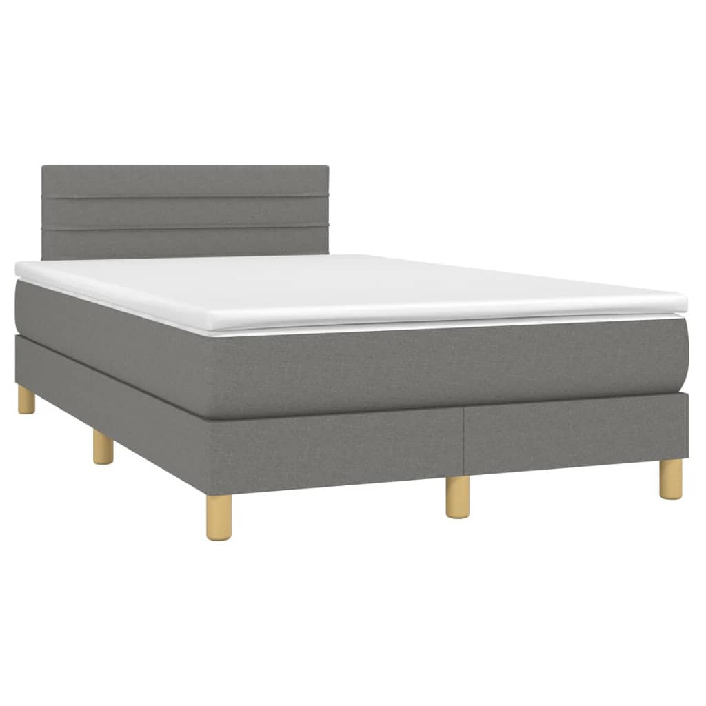 Giroletto a Molle con Materasso Grigio Scuro 120x200 cm Tessuto | homemem39