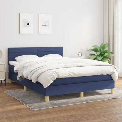 Giroletto a Molle con Materasso Blu 140x190 cm in Tessuto | homemem39