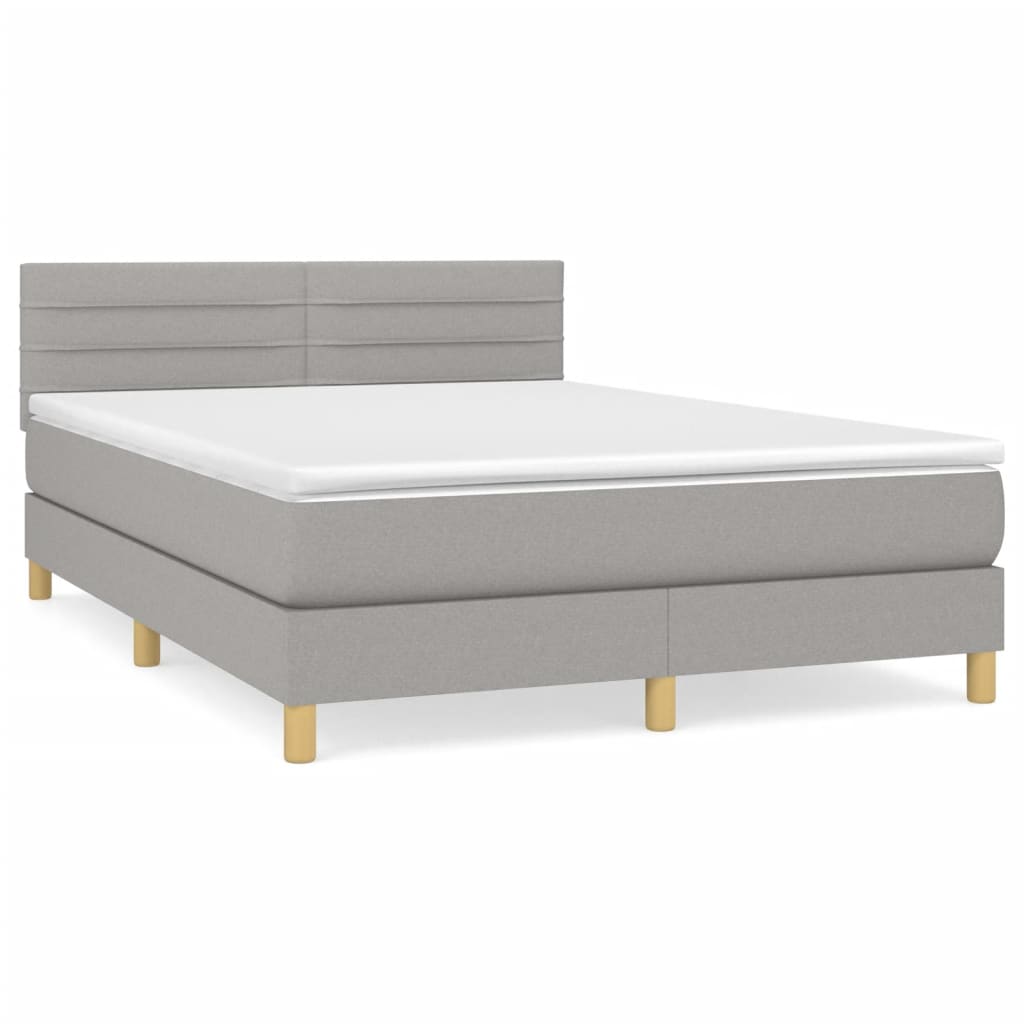 Giroletto a Molle con Materasso Grigio Chiaro 140x200cm Tessuto | homemem39