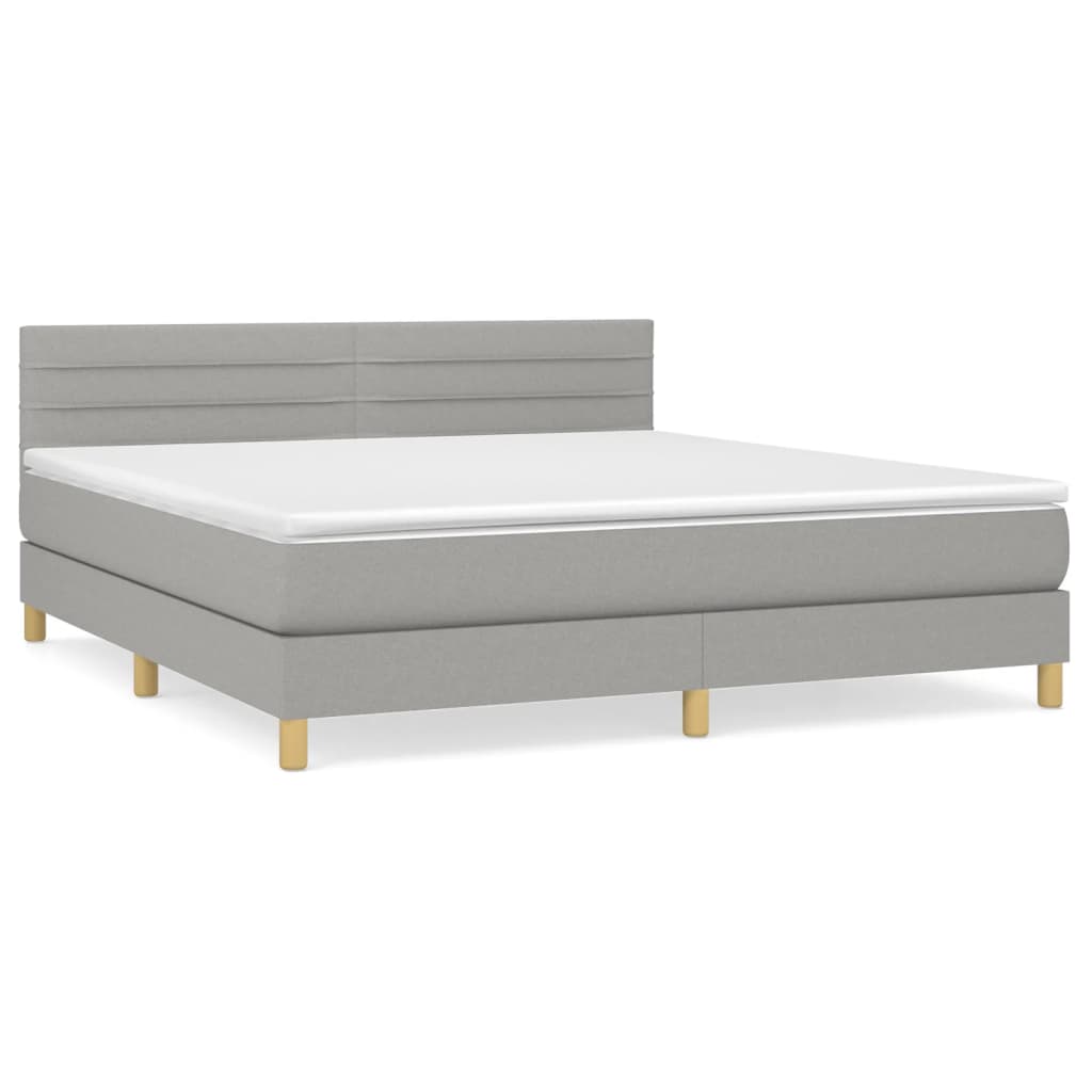 Giroletto a Molle con Materasso Grigio Chiaro160x200 cm Tessuto | homemem39