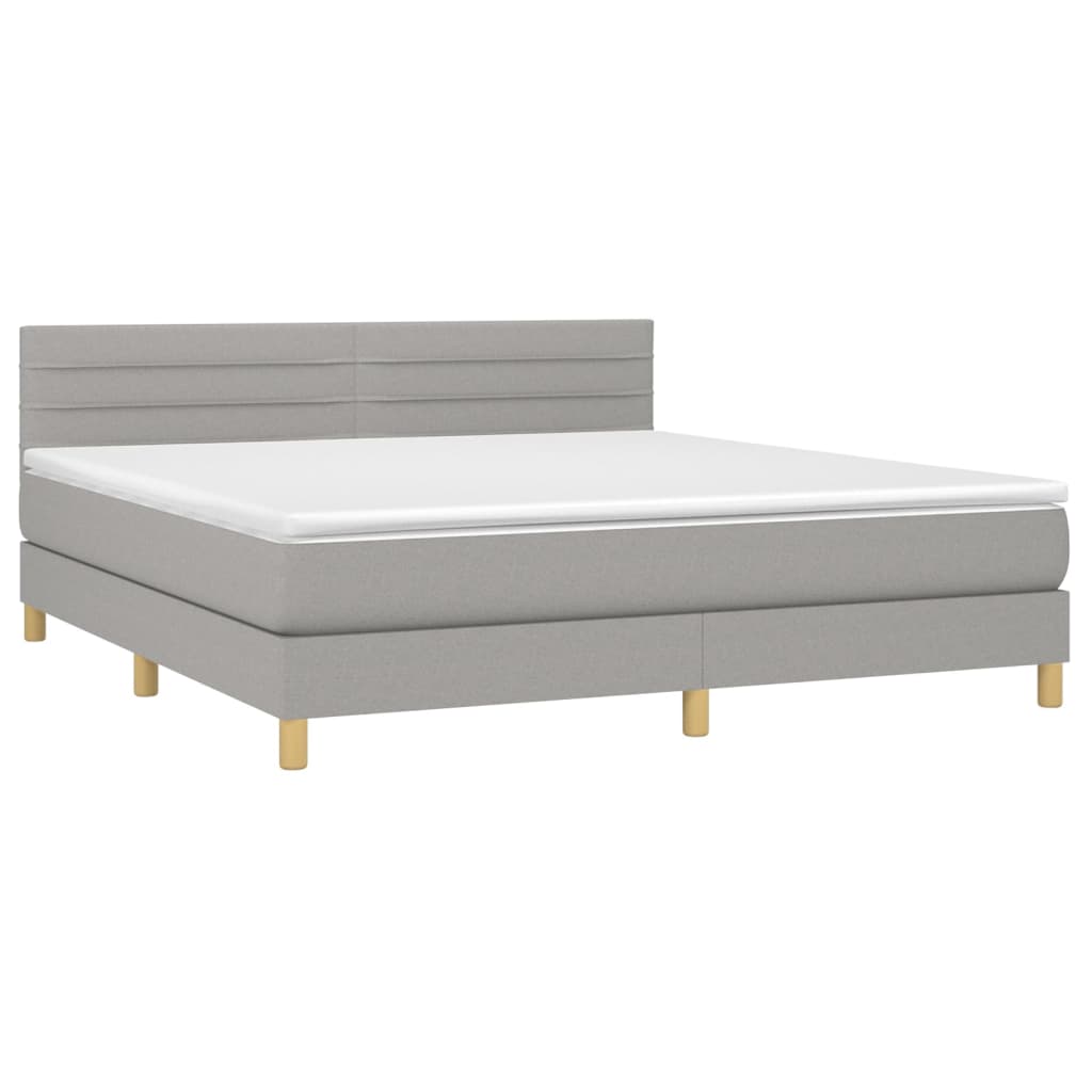 Giroletto a Molle con Materasso Grigio Chiaro160x200 cm Tessuto | homemem39