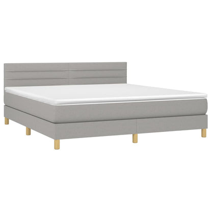 Giroletto a Molle con Materasso Grigio Chiaro160x200 cm Tessuto | homemem39