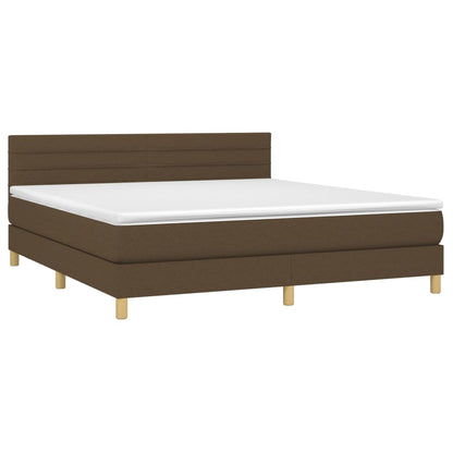 Giroletto a Molle con Materasso Marrone Scuro 180x200cm Tessuto | homemem39