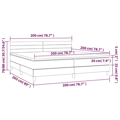 Giroletto a Molle con Materasso Marrone Scuro 200x200cm Tessuto | homemem39