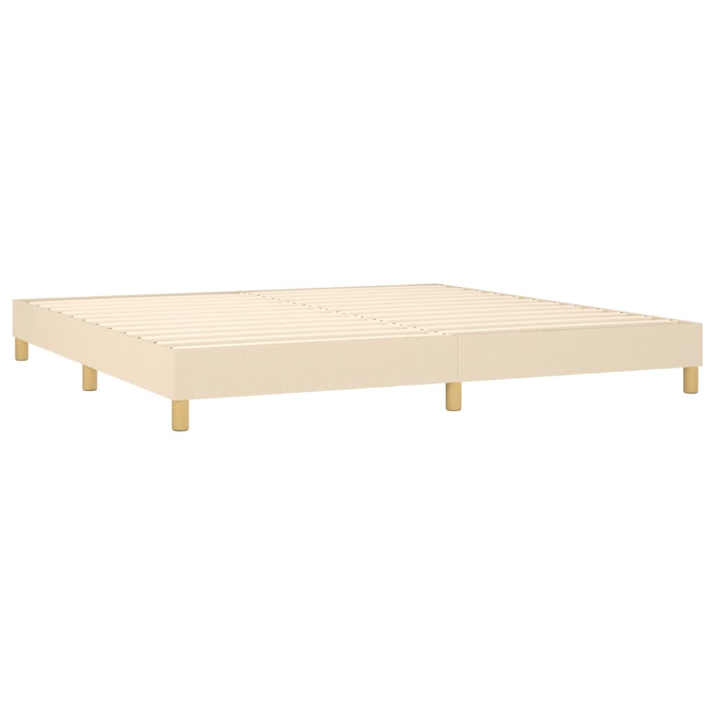 Giroletto a Molle con Materasso Crema 200x200 cm in Tessuto