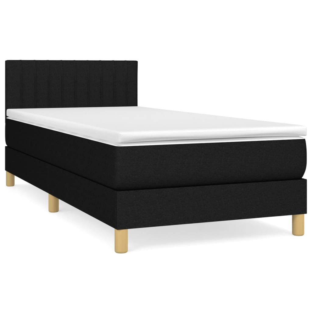 Giroletto a Molle con Materasso Nero 80x200 cm inTessuto | homemem39