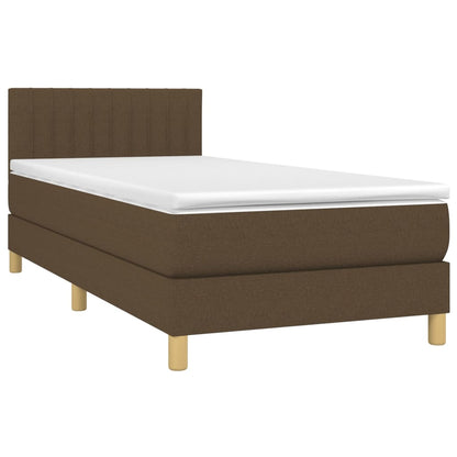 Giroletto a Molle con Materasso Marrone Scuro 80x200 cm Tessuto | homemem39