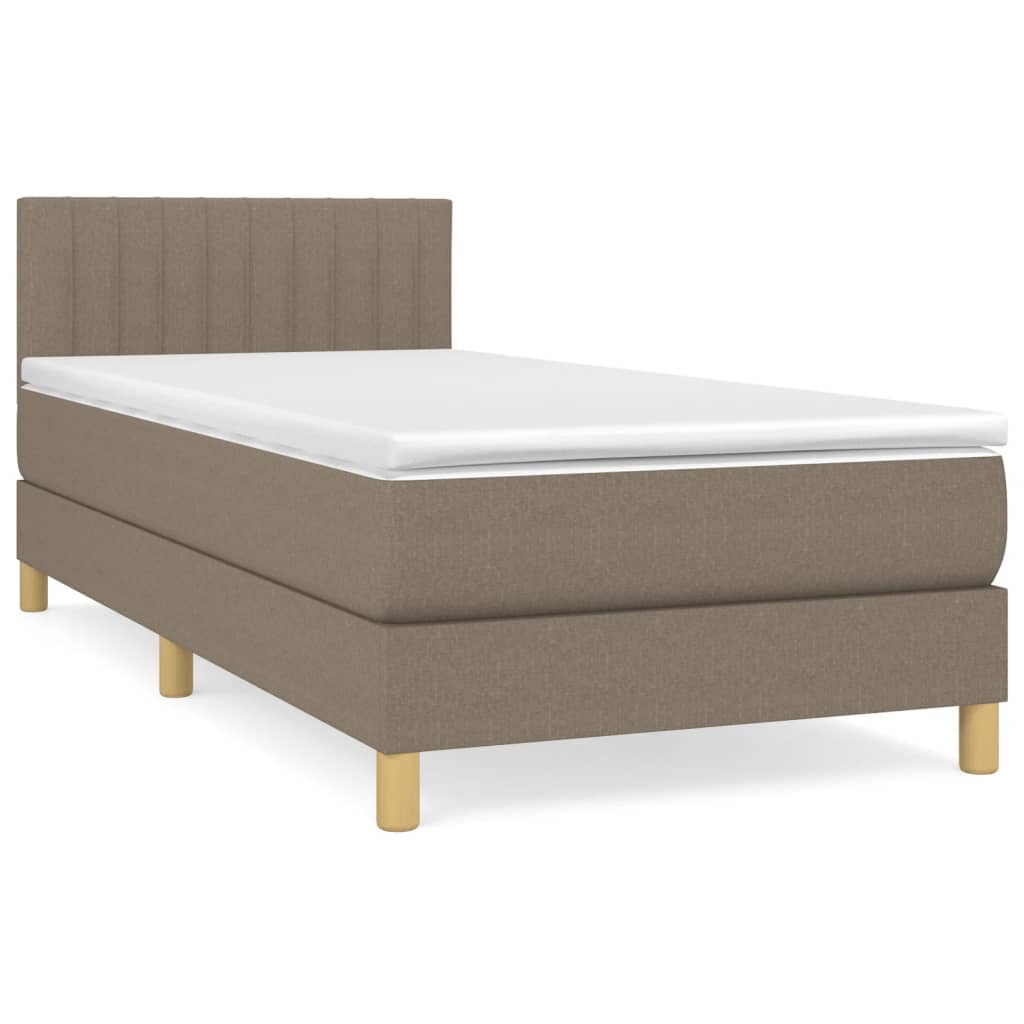 Giroletto a Molle con Materasso Tortora 90x190 cm in Tessuto