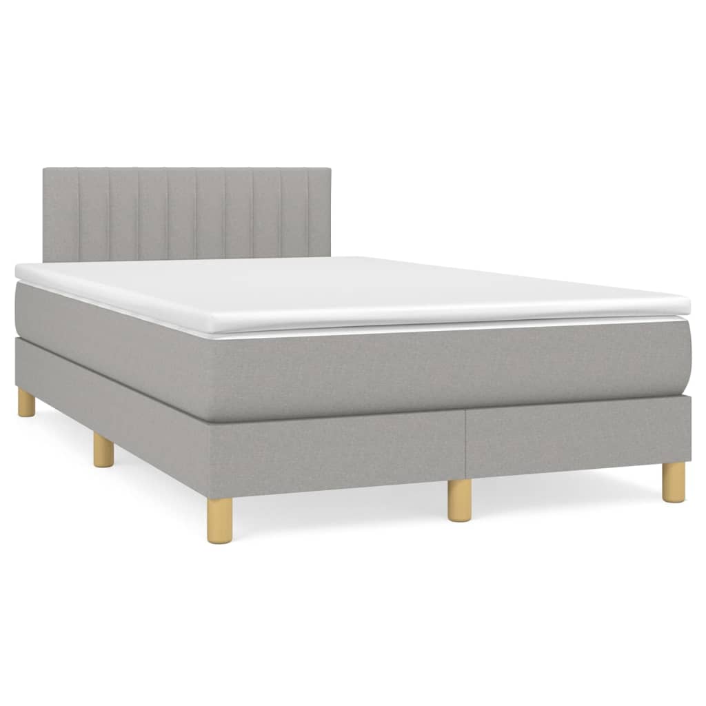 Giroletto a Molle con Materasso Grigio Chiaro 120x200cm Tessuto | homemem39