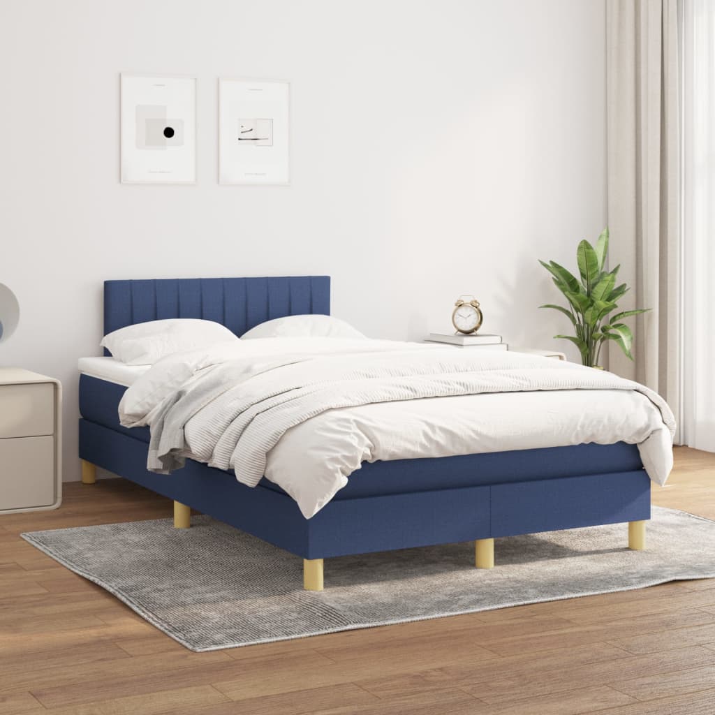 Giroletto a Molle con Materasso Blu 120x200 cm in Tessuto | homemem39