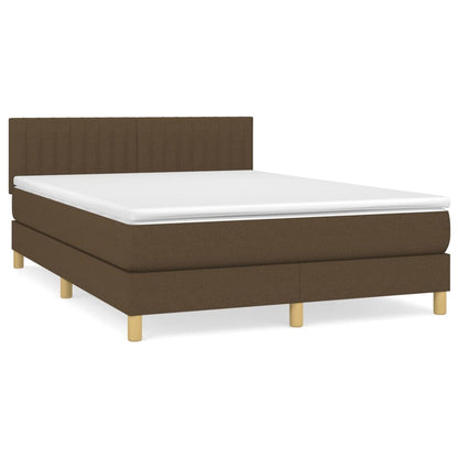 Giroletto a Molle con Materasso Marrone Scuro 140x190cm Tessuto | homemem39