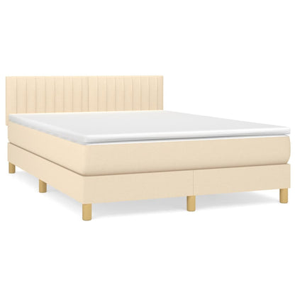 Giroletto a Molle con Materasso Crema 140x19 cm in Tessuto | homemem39