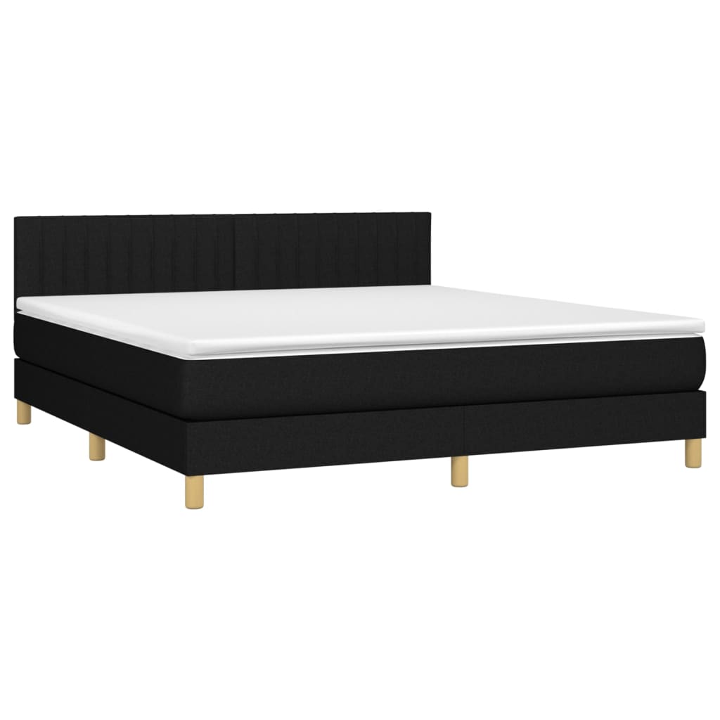 Giroletto a Molle con Materasso Nero 160x200 cm in Tessuto | homemem39