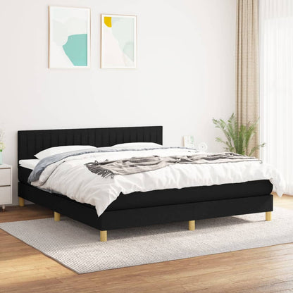 Giroletto a Molle con Materasso Nero 160x200 cm in Tessuto | homemem39