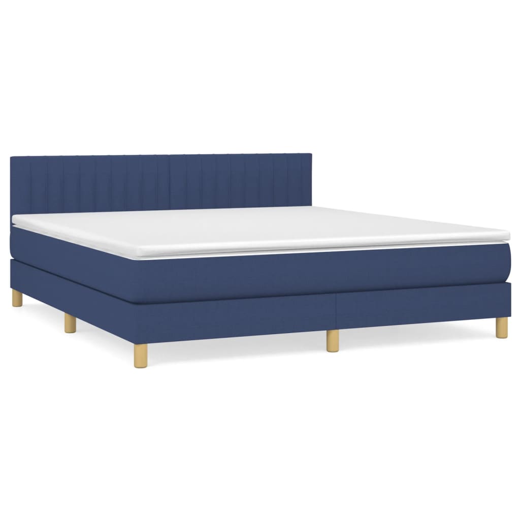 Giroletto a Molle con Materasso Blu 180x200 cm in Tessuto | homemem39