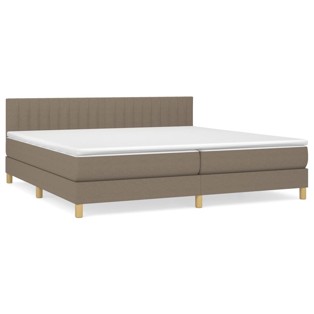 Giroletto a Molle con Materasso Tortora 200x200 cm in Tessuto | homemem39