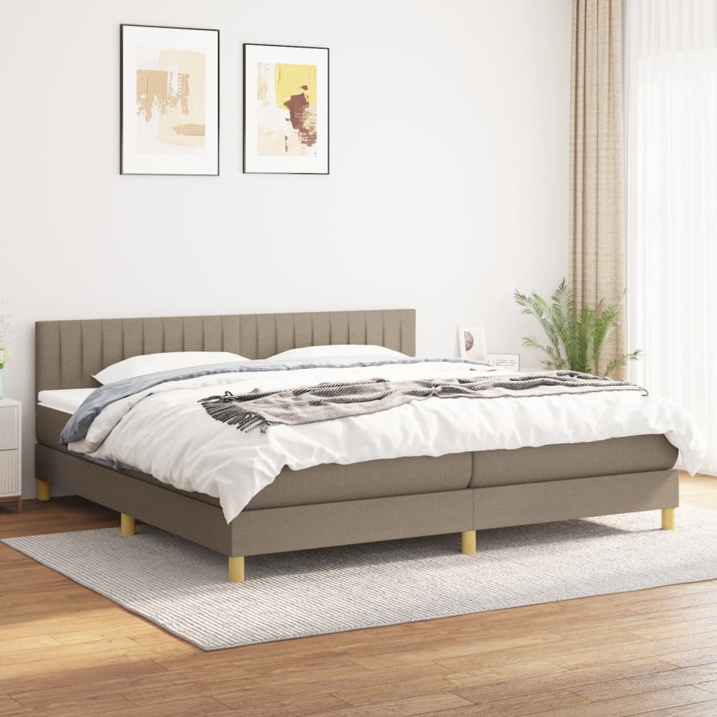 Giroletto a Molle con Materasso Tortora 200x200 cm in Tessuto | homemem39