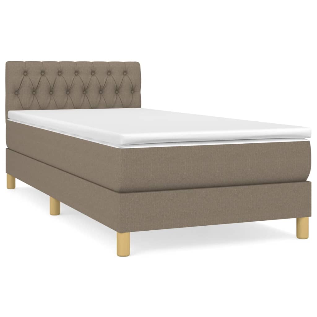 Giroletto a Molle con Materasso Tortora 90x190 cm in Tessuto