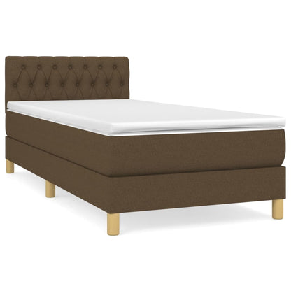 Giroletto a Molle con Materasso Marrone Scuro 90x200 cm Tessuto | homemem39