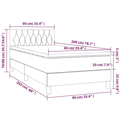 Giroletto a Molle con Materasso Crema 90x200 cm inTessuto