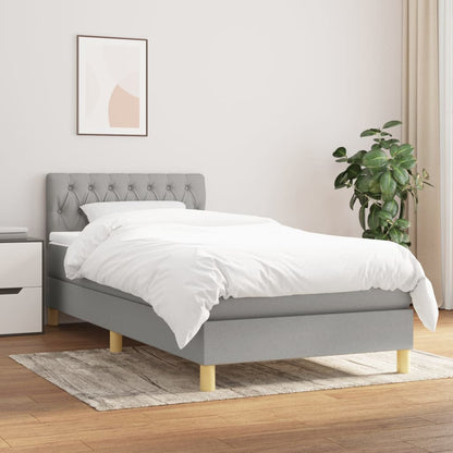 Giroletto a Molle con Materasso Grigio Chiaro100x200 cm Tessuto | homemem39