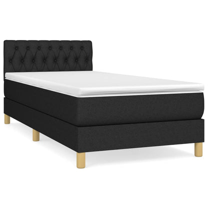 Giroletto a Molle con Materasso Nero 100x200 cm in Tessuto | homemem39