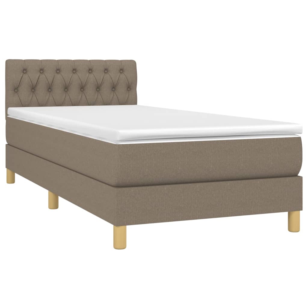 Giroletto a Molle con Materasso Tortora 100x200 cm in Tessuto | homemem39
