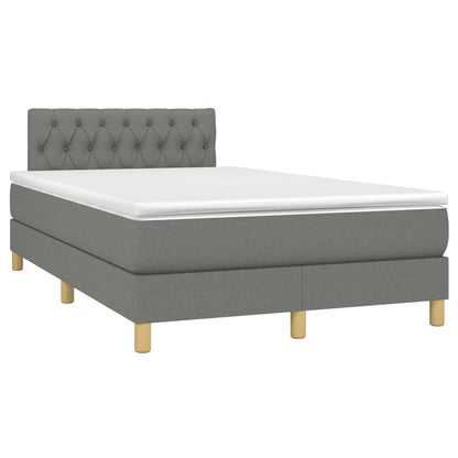 Giroletto a Molle con Materasso Grigio Scuro 120x200 cm Tessuto | homemem39
