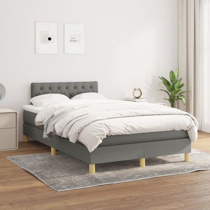 Giroletto a Molle con Materasso Grigio Scuro 120x200 cm Tessuto | homemem39