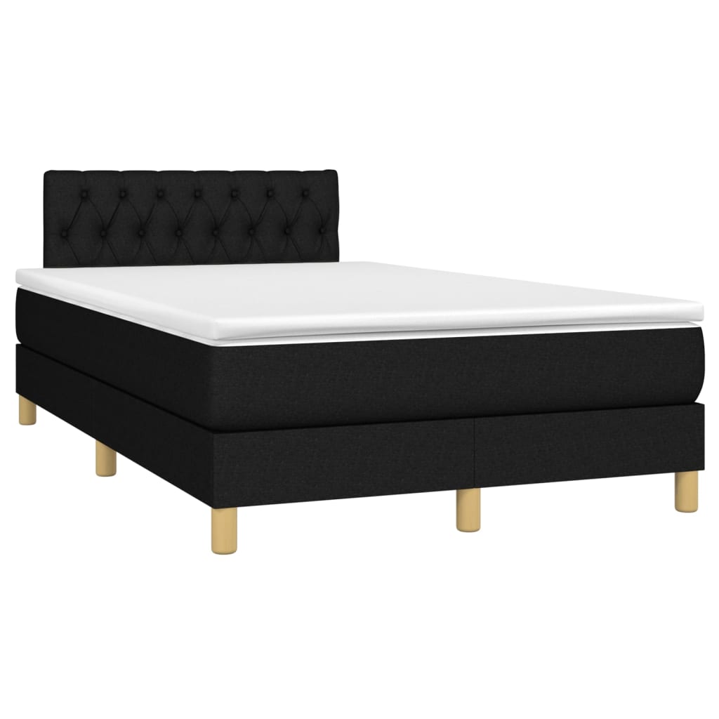 Giroletto a Molle con Materasso Nero 120x200 cm in Tessuto | homemem39