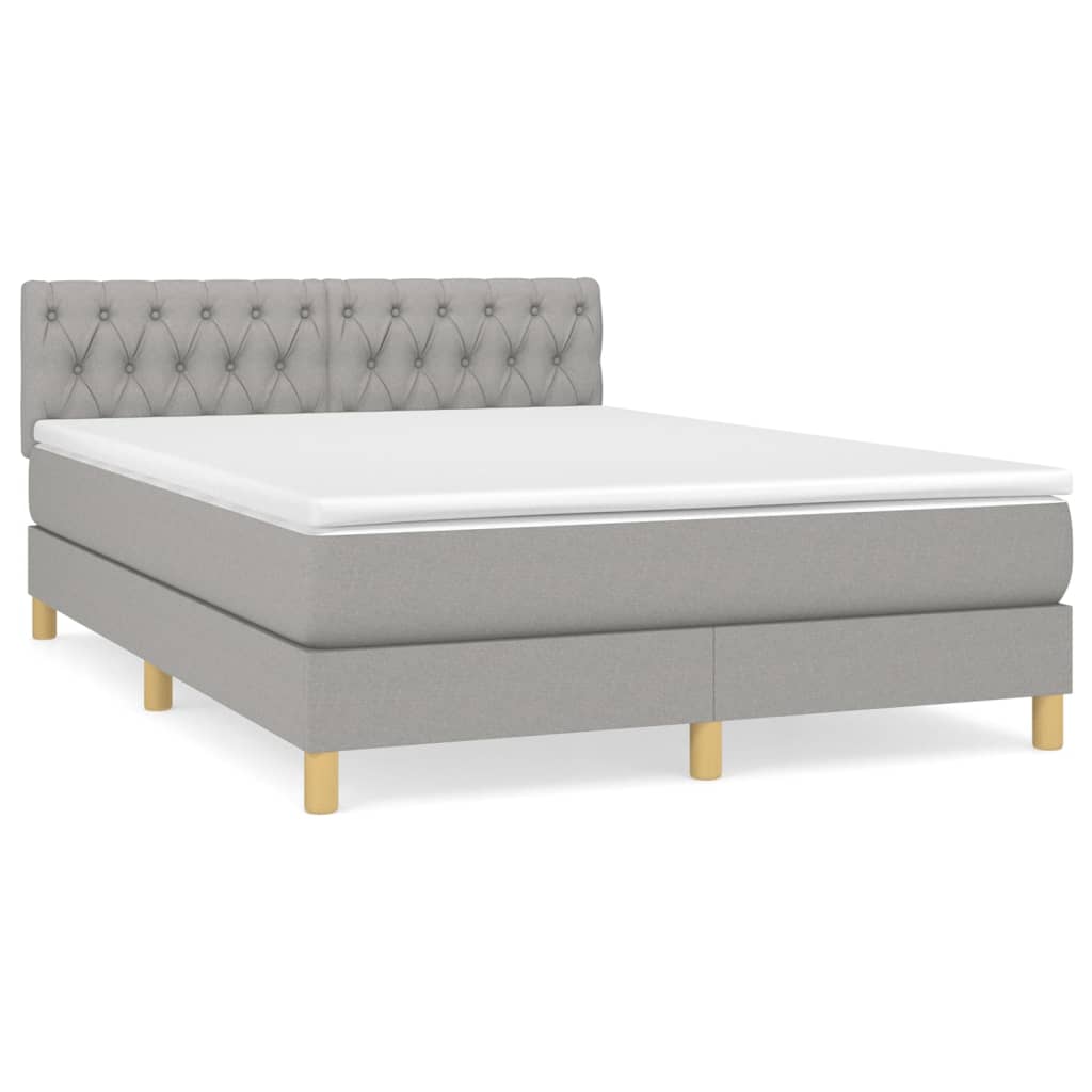Giroletto a Molle con Materasso Grigio Chiaro 140x200cm Tessuto | homemem39