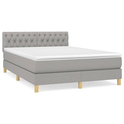 Giroletto a Molle con Materasso Grigio Chiaro 140x200cm Tessuto | homemem39