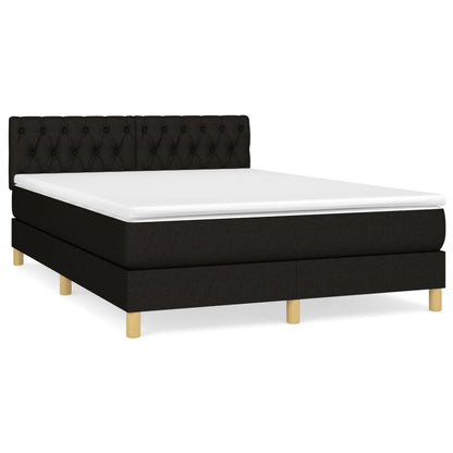 Giroletto a Molle con Materasso Nero 140x200 cm in Tessuto | homemem39