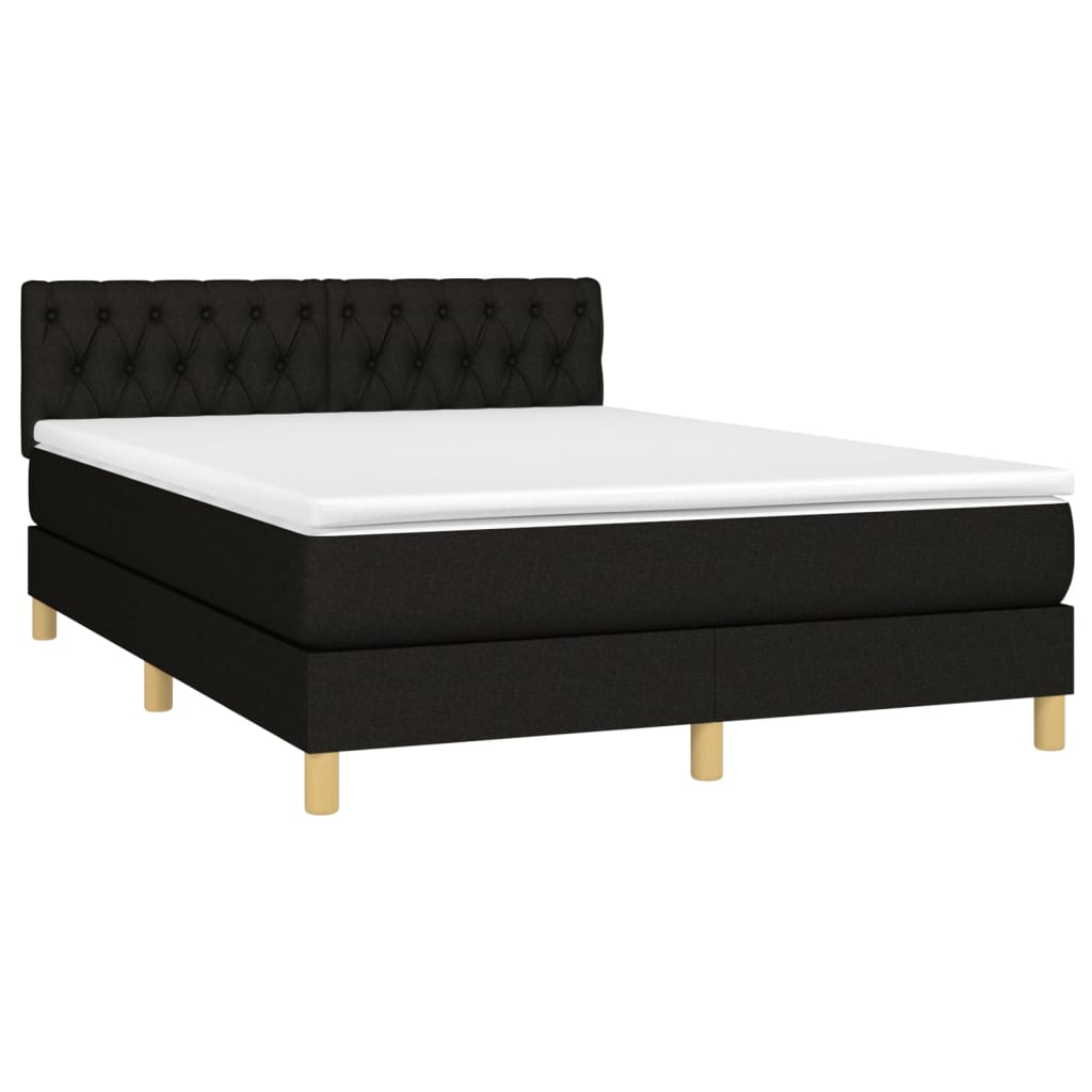 Giroletto a Molle con Materasso Nero 140x200 cm in Tessuto | homemem39