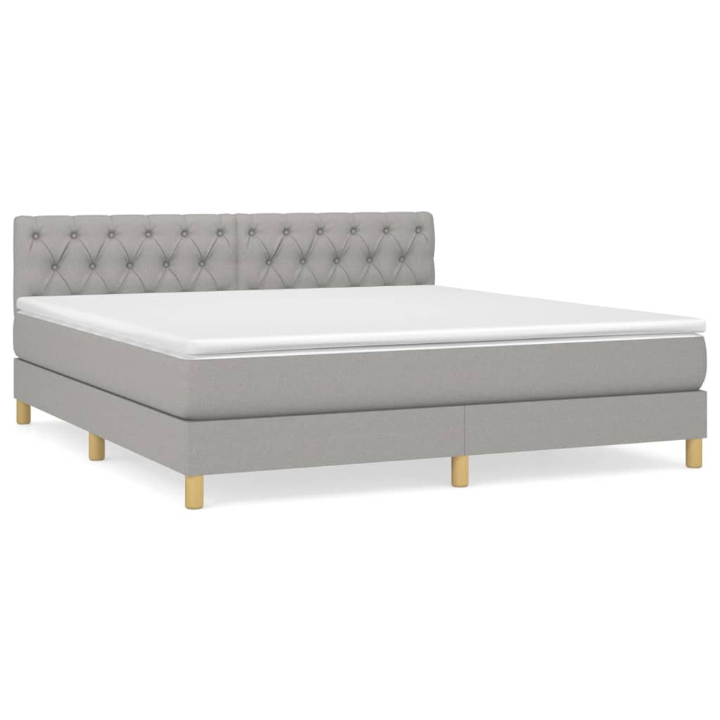 Giroletto a Molle con Materasso Grigio Chiaro160x200 cm Tessuto | homemem39