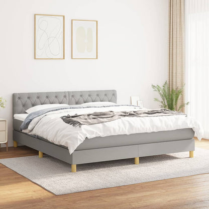 Giroletto a Molle con Materasso Grigio Chiaro160x200 cm Tessuto | homemem39
