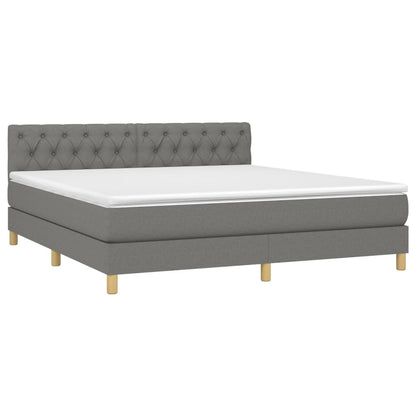 Giroletto a Molle con Materasso Grigio Scuro 160x200 cm Tessuto | homemem39