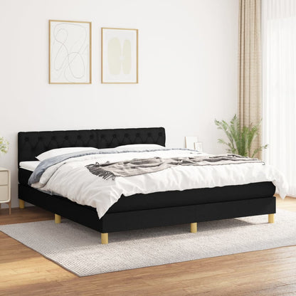 Giroletto a Molle con Materasso Nero 160x200 cm in Tessuto | homemem39