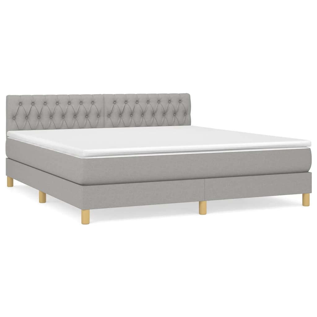Giroletto a Molle con Materasso Grigio Chiaro180x200 cm Tessuto | homemem39