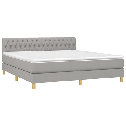 Giroletto a Molle con Materasso Grigio Chiaro180x200 cm Tessuto | homemem39