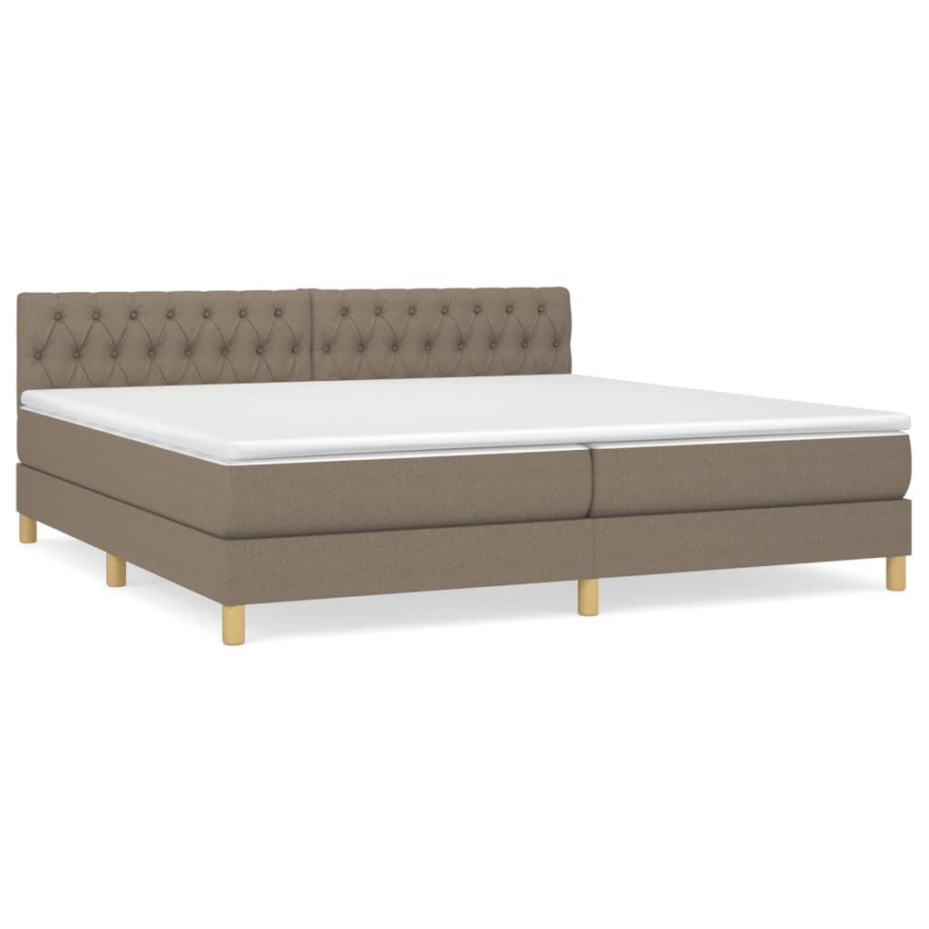 Giroletto a Molle con Materasso Tortora 200x200 cm in Tessuto | homemem39