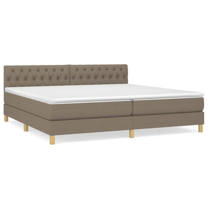 Giroletto a Molle con Materasso Tortora 200x200 cm in Tessuto | homemem39