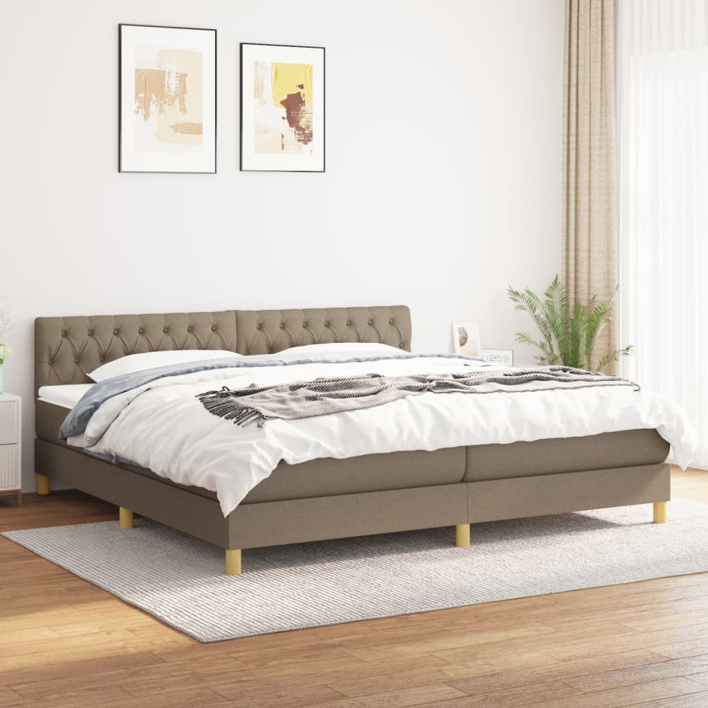 Giroletto a Molle con Materasso Tortora 200x200 cm in Tessuto | homemem39