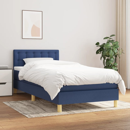 Giroletto a Molle con Materasso Blu 80x200 cm inTessuto | homemem39